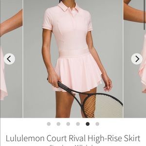 Lululemon Court Rival HR skirt *Tall Strawberry Milkshake size 6 BNWT